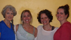 Tired but happy at the end of Day 2, Kathy, Jessica, Kami and Cheryl after the group class hosted by Rosemary Court Yoga in Sarasota and organized by Scleroderma Foundation Support Group Leader Cindy Grantham-Spears.